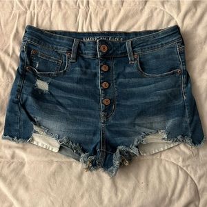 American Eagle Outfitters Distressed Dark Wash Denim Jean Shorts